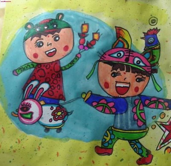 Childrens drawing of new year and new clothes