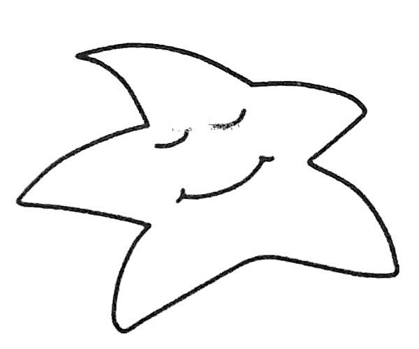 A set of cute starfish simple drawing pictures