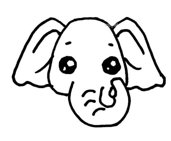 Cute elephant simple drawing