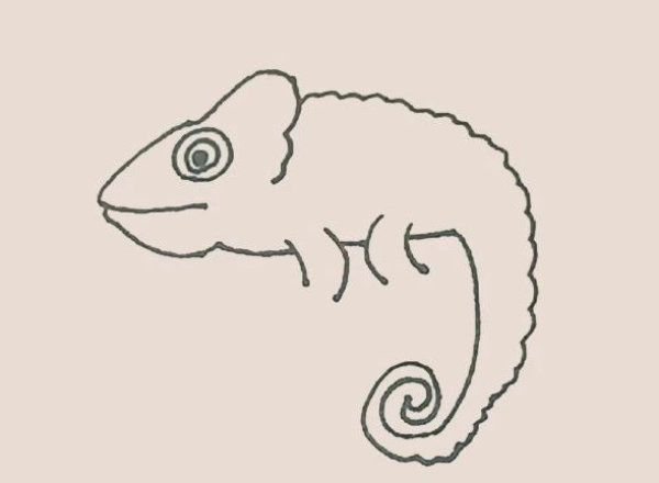 Simple drawing of chameleon