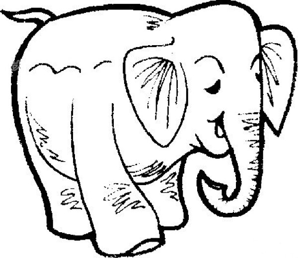 Leisurely elephant simple drawing picture