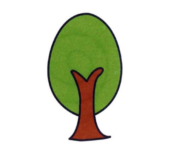 Coloring simple drawing of a small tree