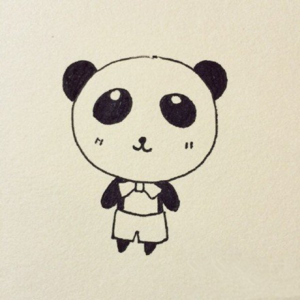 Super cute cartoon giant panda simple drawing