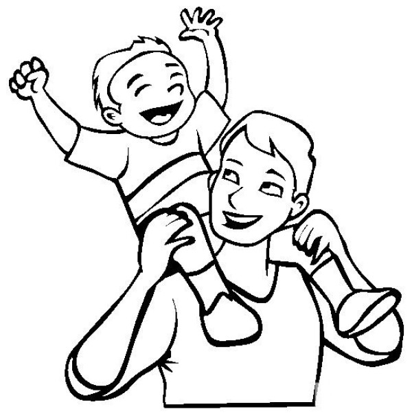 Fathers Day characters simple drawing material Dad and son simple drawing pictures