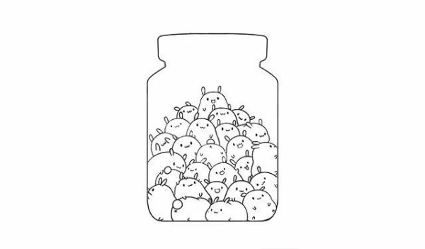 Draw a little chinchilla squeezed into a bottle