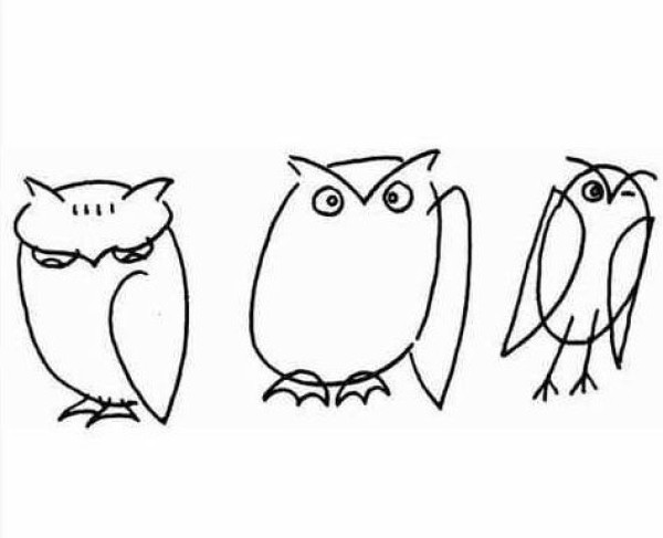 Childrens simple drawing owl