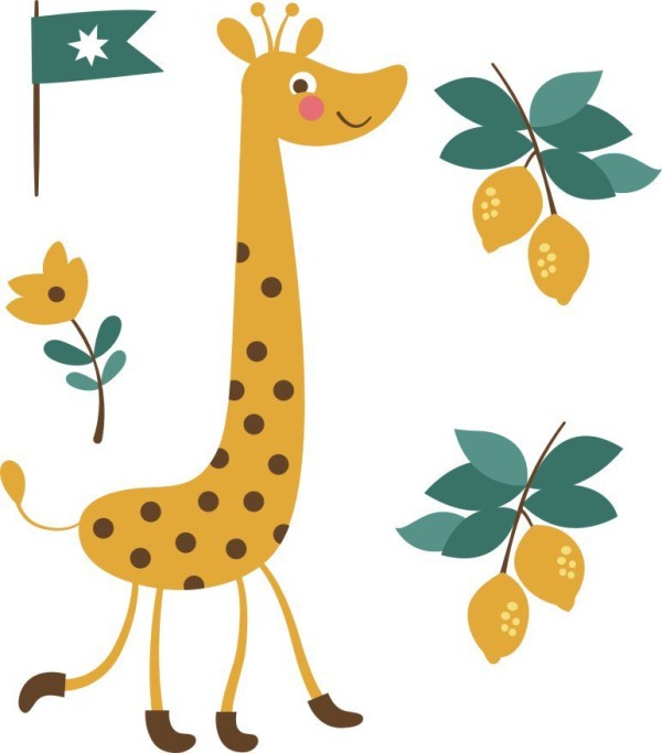 Colorful giraffe simple strokes