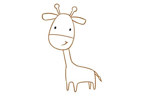 Cute giraffe childrens simple drawing