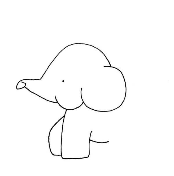 How to draw the leader elephant in simple strokes