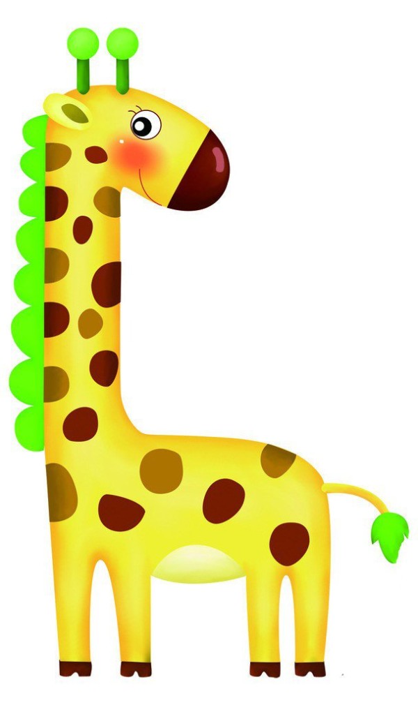 Simple drawing of giraffe walking