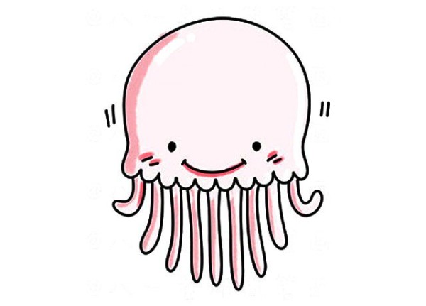 4 simple drawings of cute little sea creatures