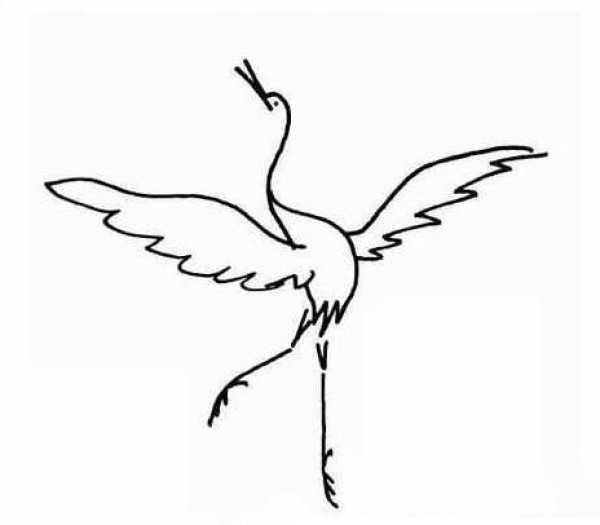 Childrens simple drawing of crane