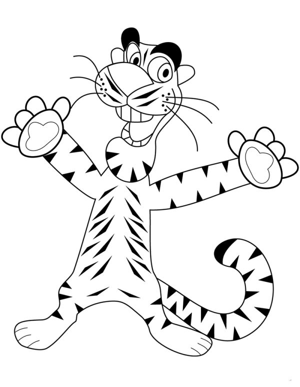 Happy cartoon tiger