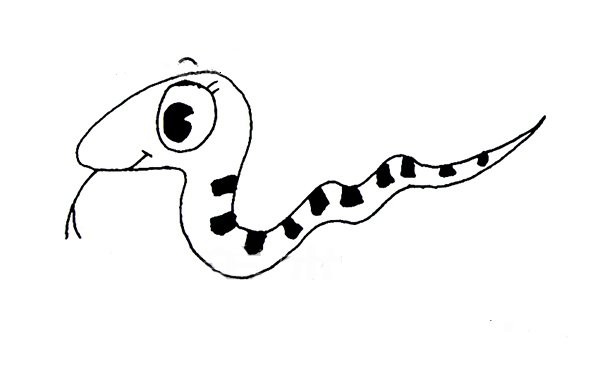 Cartoon snake simple drawing picture