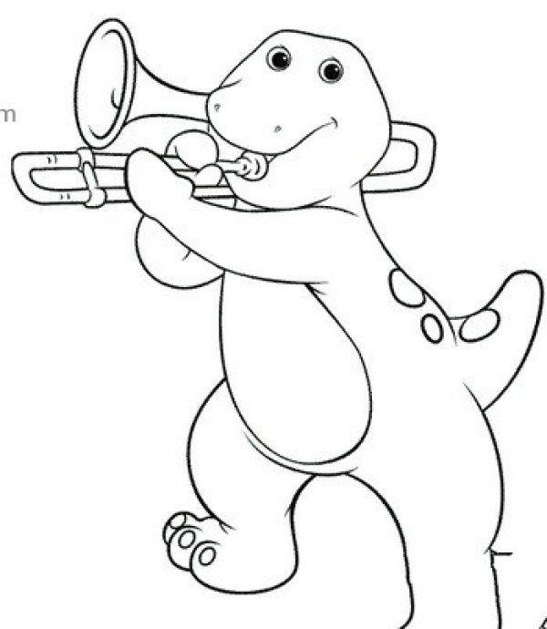 dinosaur blowing trumpet