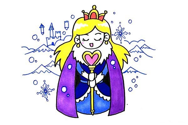 How to draw the princess of the ice and snow kingdom