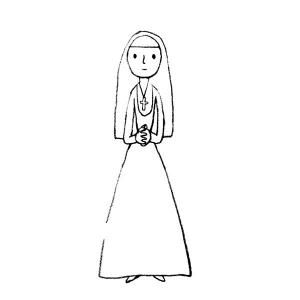 Simple strokes of nun pictures