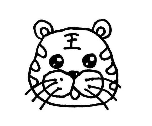 Simple drawing pictures of little tigers