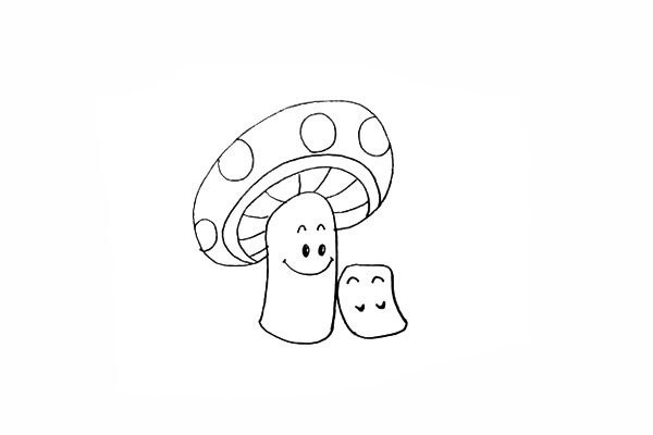 How to draw a small mushroom