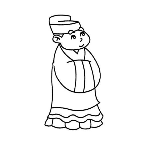 Simple drawing pictures of men in ancient costumes