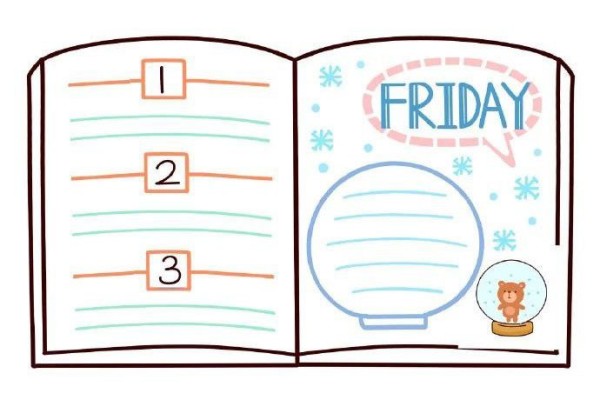 9 small fresh cartoon notebook layout designs