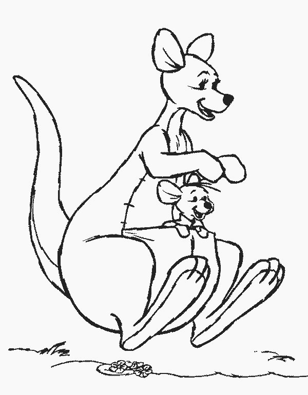 Winnie the Pooh simple drawings Kangaroo mother and Xiaodou simple drawings