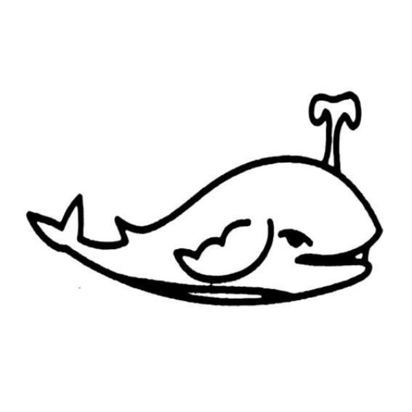 Simple drawing of marine life, simple drawing of whale