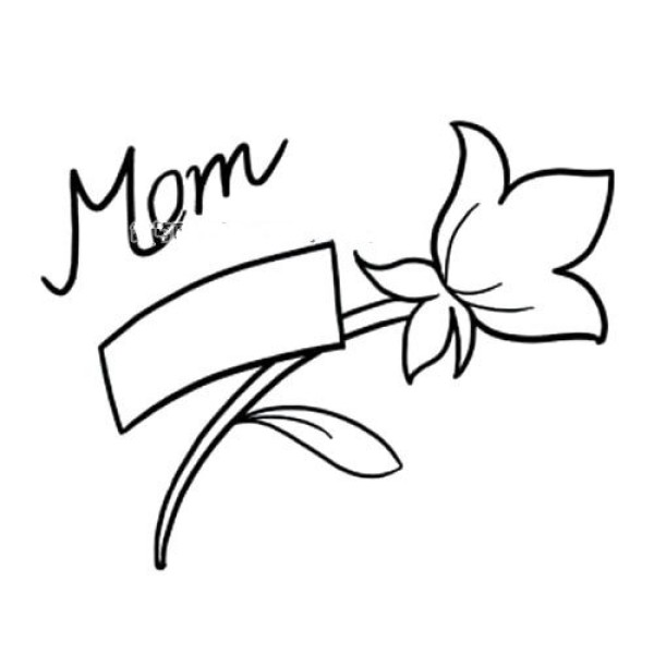 I love you mom, simple drawing of flowers for Mothers Day