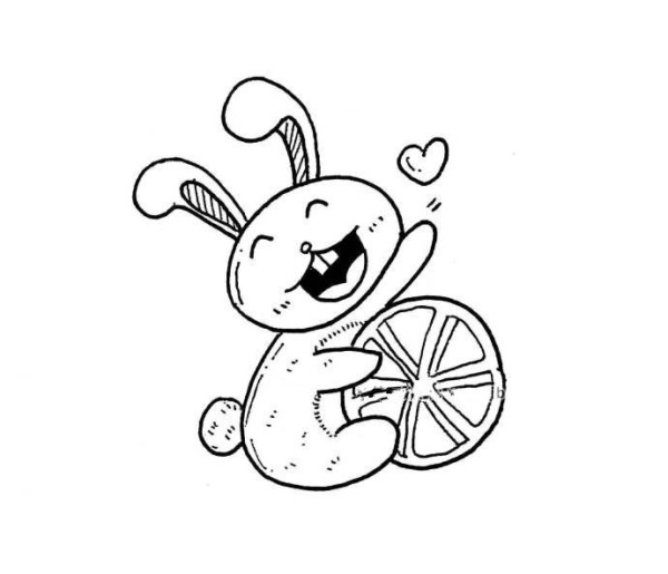 Five super cute simple drawings of cartoon rabbits