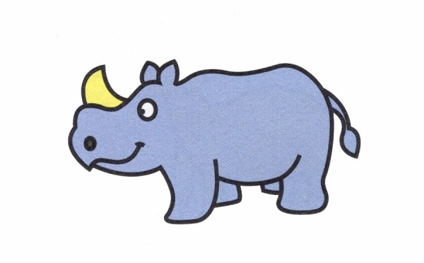 How to draw rhinoceros in simple strokes