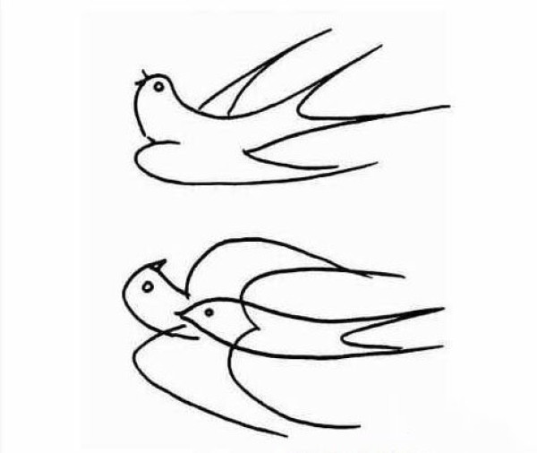 Childrens simple drawing pictures of swallows