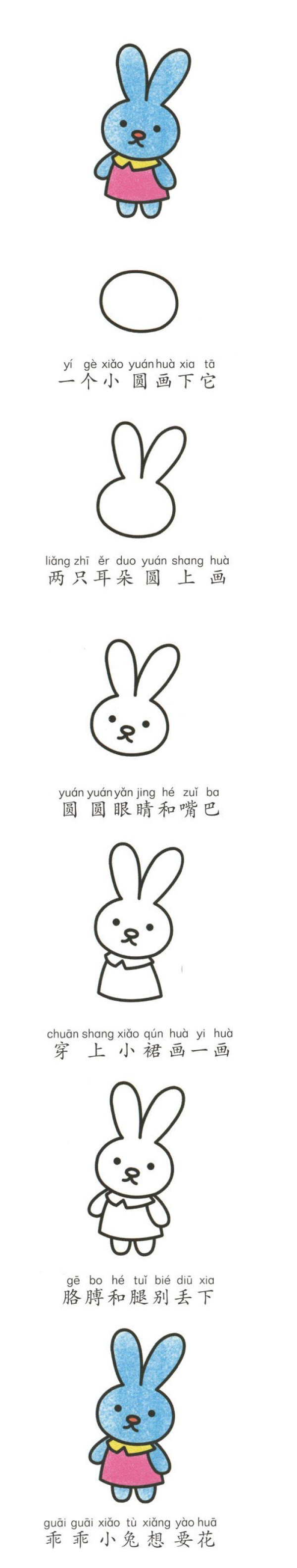 simple animal drawing rabbit