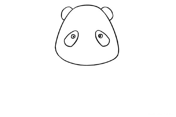 Cute cartoon giant panda simple drawing