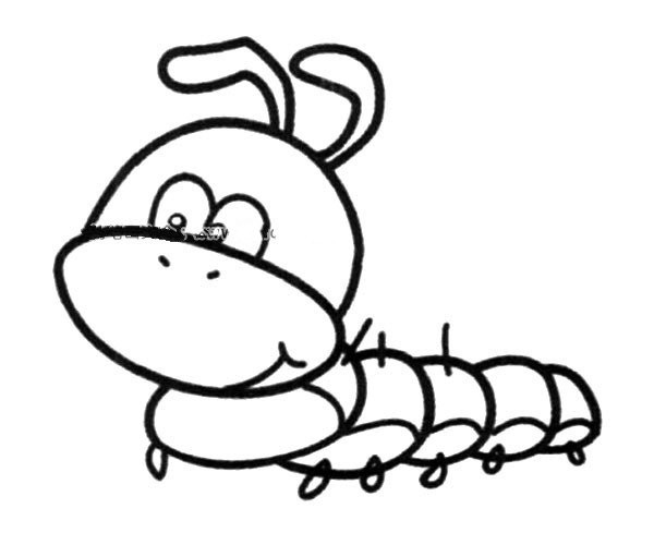 Simple strokes of cartoon caterpillar pictures