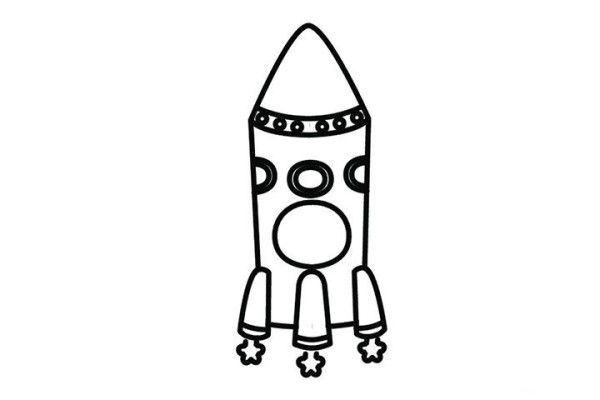 Cartoon little rocket simple strokes