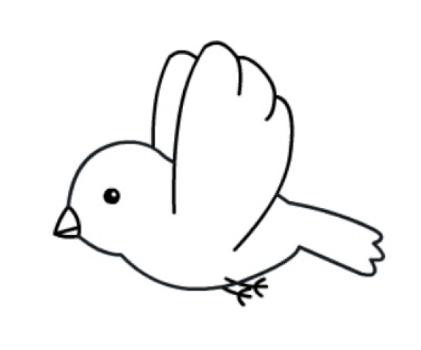 A simple drawing of a bird