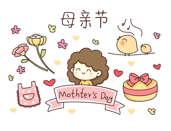 Mothers Day Cartoon Handbook Material Picture