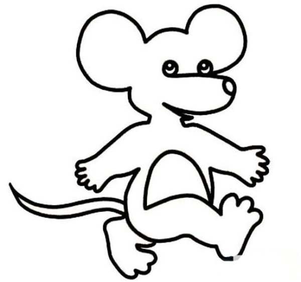 Simple drawing of jumping mouse