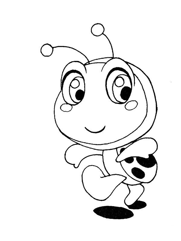 Cartoon version of seven-star ladybug simple drawing picture