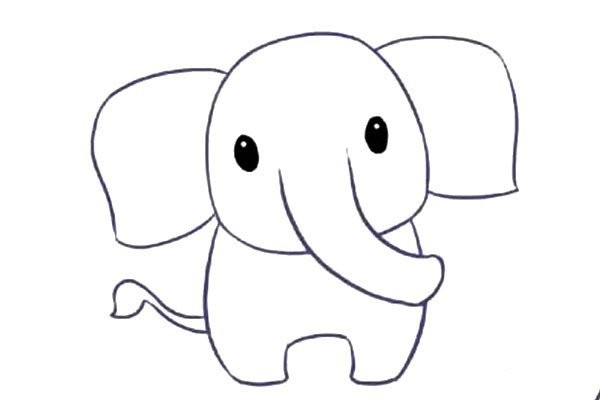 Learn to draw a cute elephant with simple strokes