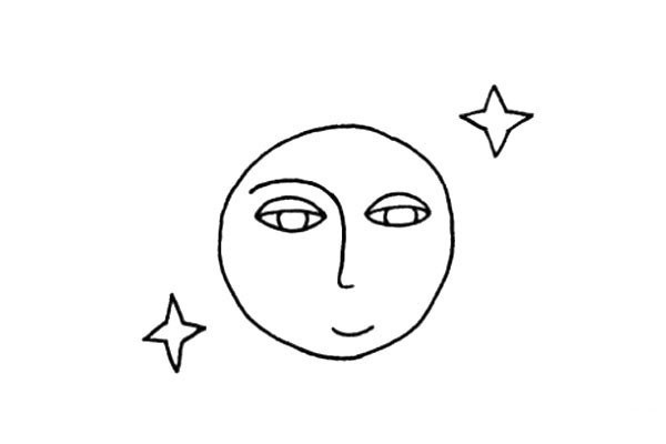 How to draw cartoon moon