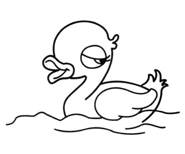 Beautiful duck lady simple drawing