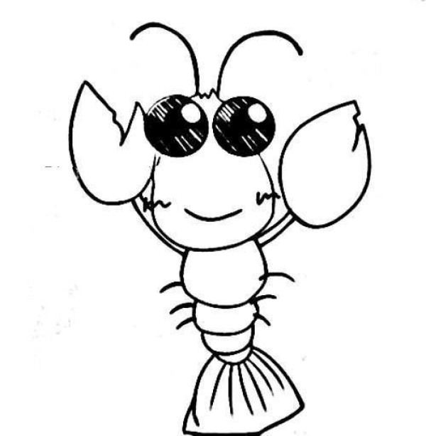 Cartoon Lobster Simple Drawing Picture