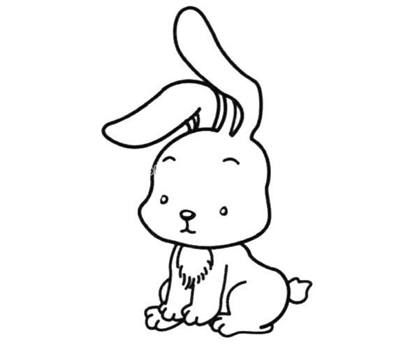 Cute little rabbit simple drawing picture