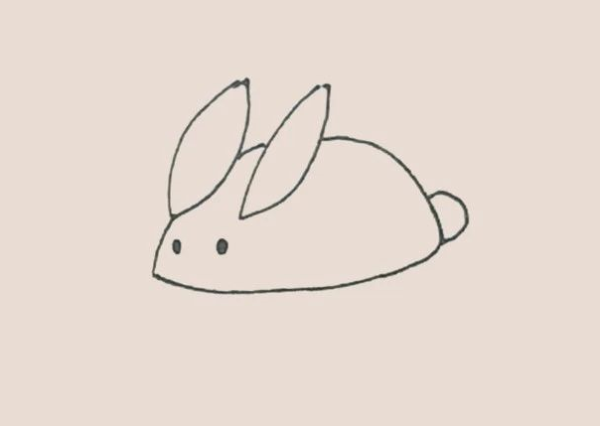 Simple drawing of snow rabbit