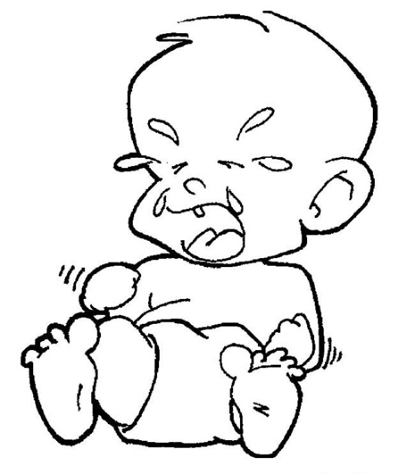 Collection of simple drawings of characters, simple drawings of crying babies