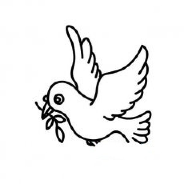 Simple drawing of flying dove of peace