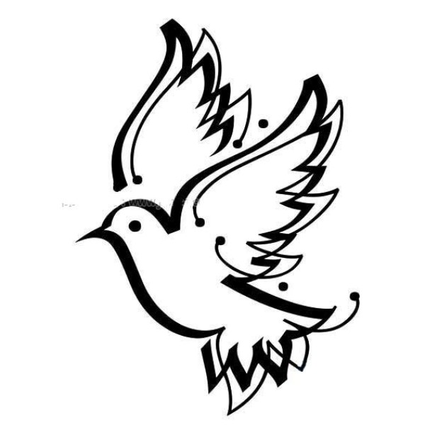 Peace dove pattern simple drawing