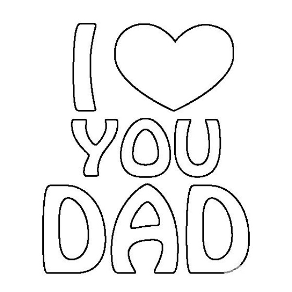 Fathers Day simple drawing material I love dad simple drawing letters