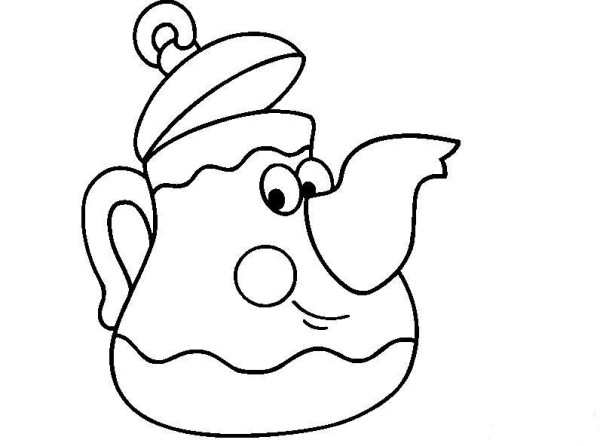 Cartoon image of naughty teapot